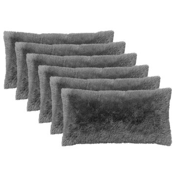 Federa 6 pcs HEERLEN Grigio Chiaro 40 x 70 cm Fleece PV