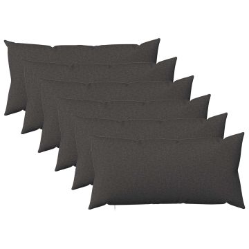 Federa 6 pz HEERLEN Grigio Scuro 40 x 80 cm Tessuto