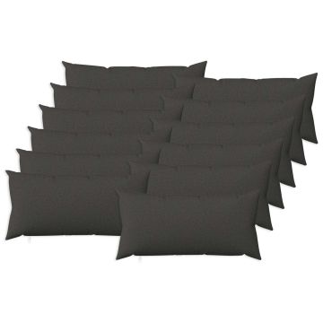 Federa 12 pz HEERLEN Grigio Scuro 40 x 80 cm Tessuto