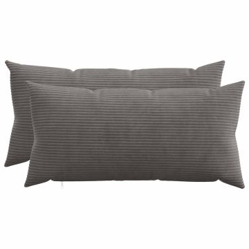 Federa 2 pcs HEERLEN Grigio Scuro 40 x 80 cm corduroy