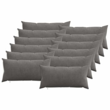 Federa 12 pcs HEERLEN Grigio Scuro 40 x 80 cm corduroy