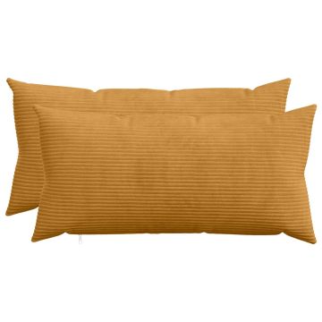Federa 2 pz HEERLEN Giallo 40 x 80 cm corduroy