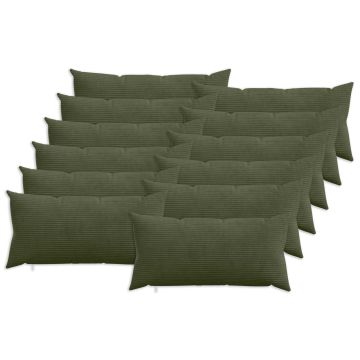 Federa 12 pcs HEERLEN Verde 40 x 80 cm corduroy