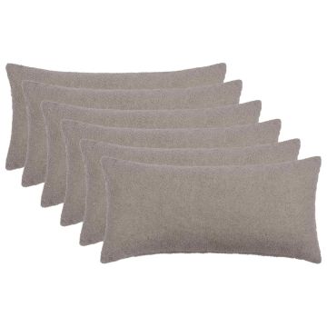 Federa 6 pcs HEERLEN Grigio Chiaro 40 x 80 cm Bouclé
