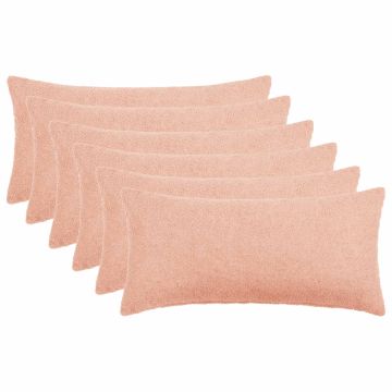 Federa 6 pcs HEERLEN Rosa 40 x 80 cm Bouclé