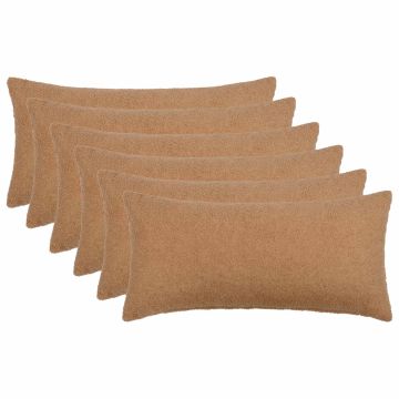 Federa 6 pcs HEERLEN Beige 40 x 80 cm Bouclé