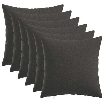 Federa 6 pz HEERLEN Grigio Scuro 45 x 45 cm Tessuto