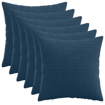 Federa 6 pcs HEERLEN Blu navy 45 x 45 cm corduroy