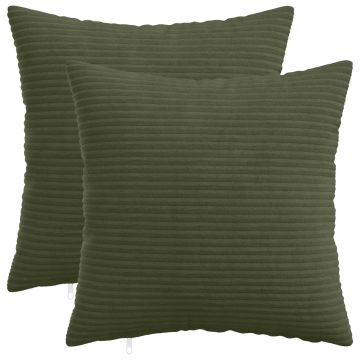 Federa 2 pcs HEERLEN Verde 45 x 45 cm corduroy
