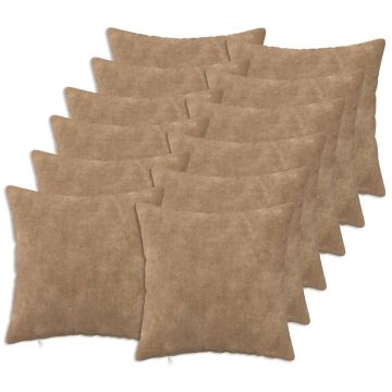 Federa 12 pcs HEERLEN Tortora 45 x 45 cm Fleece in microfibra