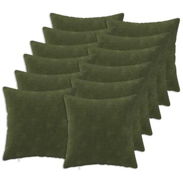 Federa 12 pcs HEERLEN Verde 45 x 45 cm Fleece in microfibra