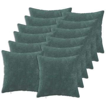 Federa 12 pcs HEERLEN Blu mare 45 x 45 cm Fleece in microfibra
