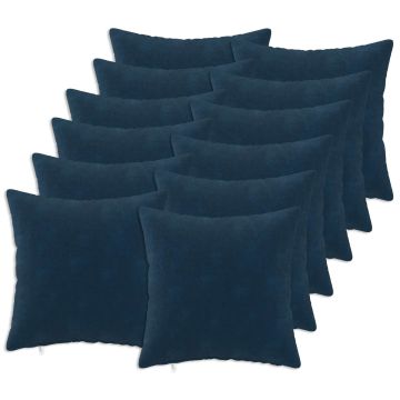 Federa 12 pcs HEERLEN Blu 45 x 45 cm Fleece in microfibra
