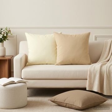 Federa 6 pcs HEERLEN Beige 45 x 45 cm Poliestere
