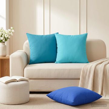 Federa 12 pcs HEERLEN Blu Reale 45 x 45 cm Poliestere