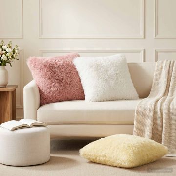 Federa 12 pcs HEERLEN Crema 45 x 45 cm Fleece PV