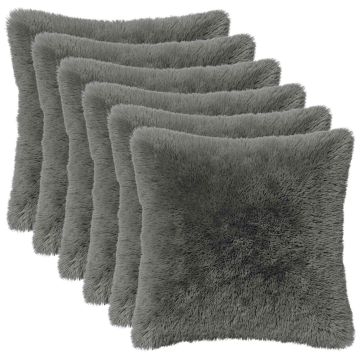 Federa 6 pcs HEERLEN Grigio Chiaro 45 x 45 cm Fleece PV