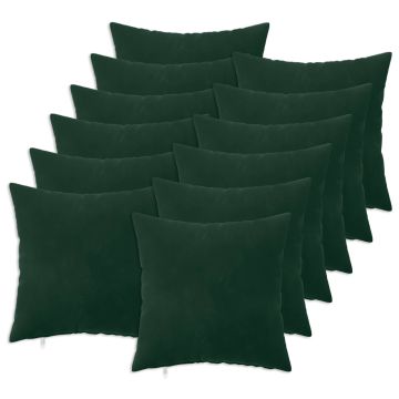 Federa 12 pcs HEERLEN Verde Scuro 50 x 50 cm Velluto