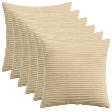Federa 6 pcs HEERLEN Verde Grigio 50 x 50 cm corduroy