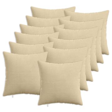 Federa 12 pcs HEERLEN Verde Grigio 50 x 50 cm corduroy