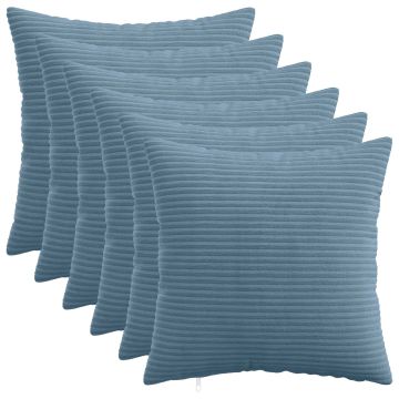 Federa 6 pcs HEERLEN Blu 50 x 50 cm corduroy