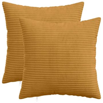 Federa 2 pcs HEERLEN Giallo 50 x 50 cm corduroy