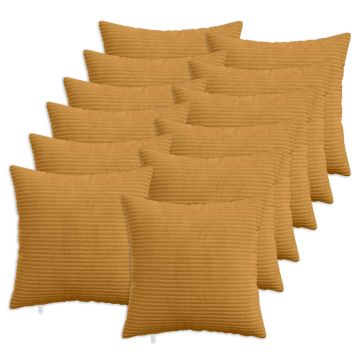 Federa 12 pcs HEERLEN Giallo 50 x 50 cm corduroy