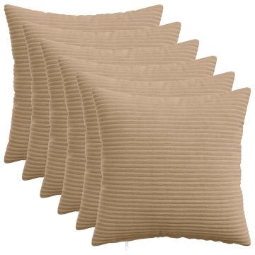 Federa 6 pcs HEERLEN Marrone 50 x 50 cm corduroy