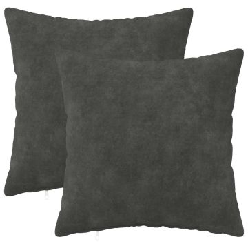 Federa 2 pcs HEERLEN Antracite 50 x 50 cm Fleece in microfibra
