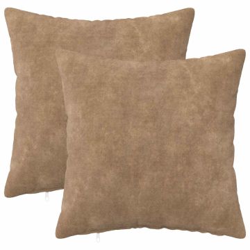 Federa 2 pcs HEERLEN Tortora 50 x 50 cm Fleece in microfibra