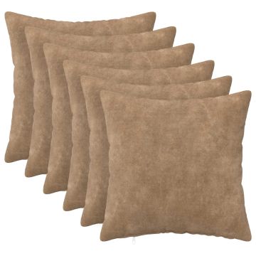 Federa 6 pcs HEERLEN Tortora 50 x 50 cm Fleece in microfibra