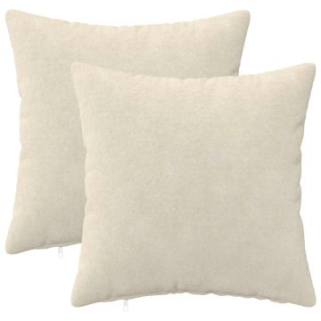 Federa 2 pcs HEERLEN Crema 50 x 50 cm Fleece in microfibra