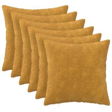 Federa 6 pcs HEERLEN Giallo 50 x 50 cm Fleece in microfibra