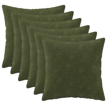Federa 6 pcs HEERLEN Verde 50 x 50 cm Fleece in microfibra