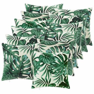 Federa 12 pcs HEERLEN Motivo a Foglie 50 x 50 cm Poliestere