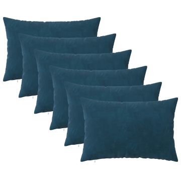 Federa 6 pcs HEERLEN Blu 50 x 70 cm Velluto