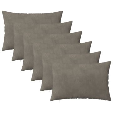 Federa 6 pcs HEERLEN Grigio Chiaro 50 x 70 cm Velluto