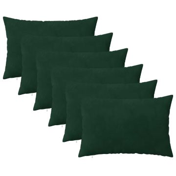 Federa 6 pcs HEERLEN Verde Scuro 50 x 70 cm Velluto
