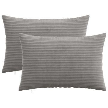 Federa 2 pcs HEERLEN Grigio Chiaro 50 x 70 cm corduroy