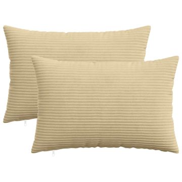 Federa 2 pcs HEERLEN Verde Grigio 50 x 70 cm corduroy