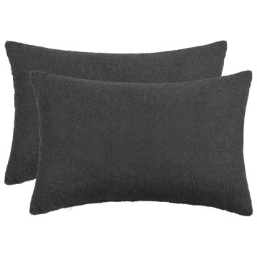 Federa 2 pcs HEERLEN Grigio Scuro 50 x 70 cm Bouclé