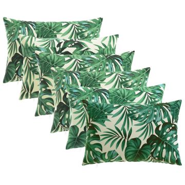 Federa 6 pcs HEERLEN Motivo a Foglie 50 x 70 cm Poliestere