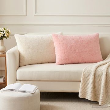 Federa 6 pz HEERLEN Rosa 50 x 70 cm Pelliccia di Coniglio Finta