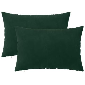 Federa 2 pcs HEERLEN Verde Scuro 50 x 75 cm Velluto