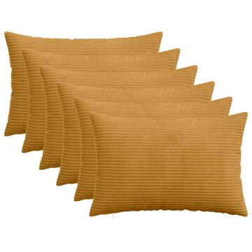 Federa 6 pcs HEERLEN Giallo 50 x 75 cm corduroy