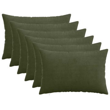 Federa 6 pcs HEERLEN Verde 50 x 75 cm corduroy
