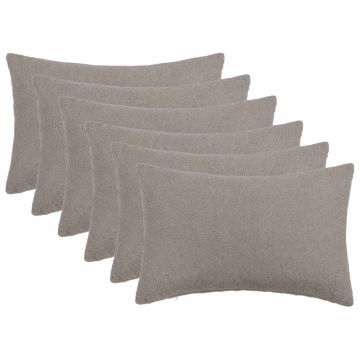 Federa 6 pcs HEERLEN Grigio Chiaro 50 x 75 cm Bouclé