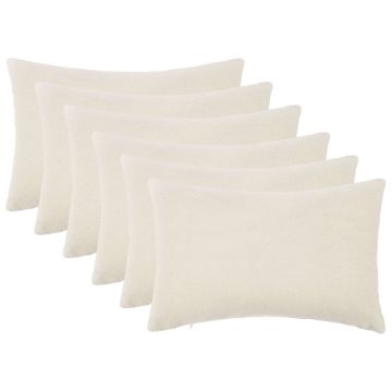 Federa 6 pcs HEERLEN Crema 50 x 75 cm Bouclé