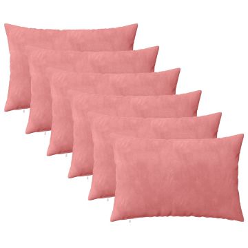 Federa 6 pcs HEERLEN Rosa 50 x 80 cm Velluto