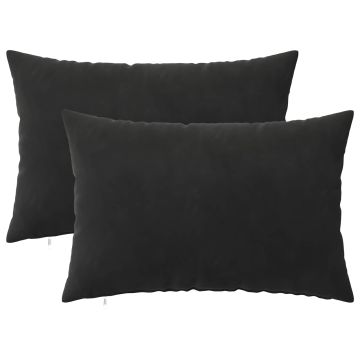 Federa 2 pcs HEERLEN Nero 50 x 80 cm Velluto